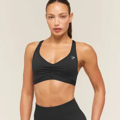 Gymshark Ruched Sports Bra 2.0 Black