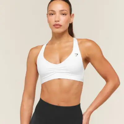 Gymshark Ruched Sports Bra 2.0 White