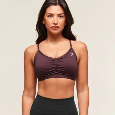 Gymshark Ruched Sports Bra Cherry Purple