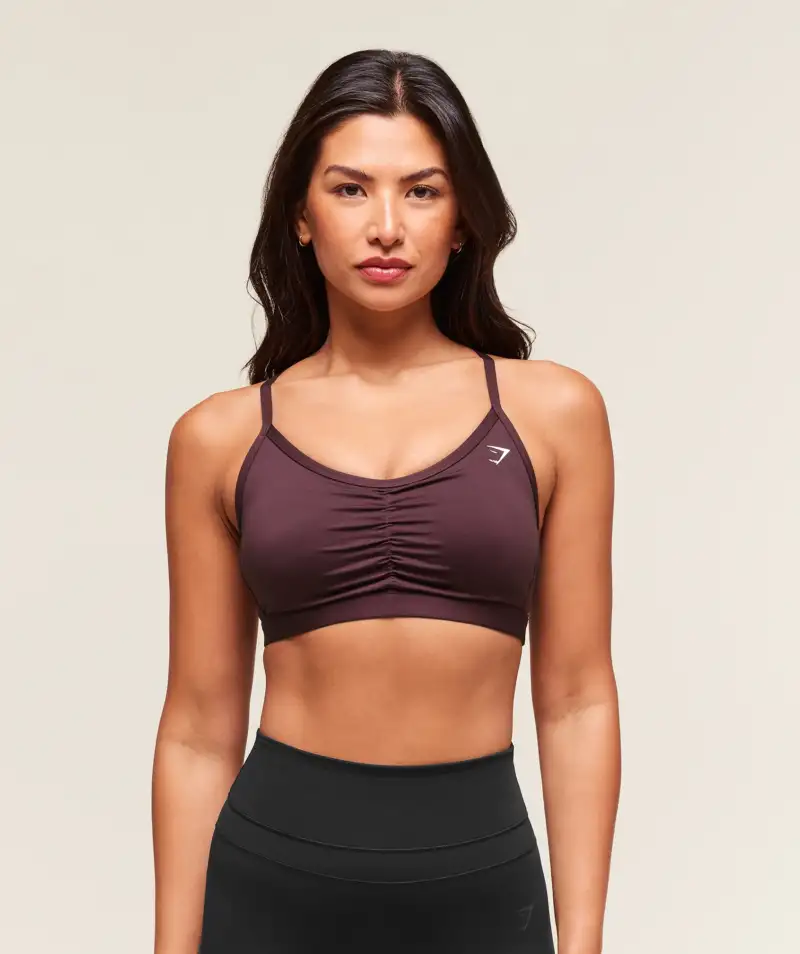 Gymshark Ruched Sports Bra Cherry Purple