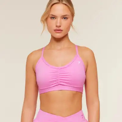 Gymshark Ruched Sports Bra Focus Pink
