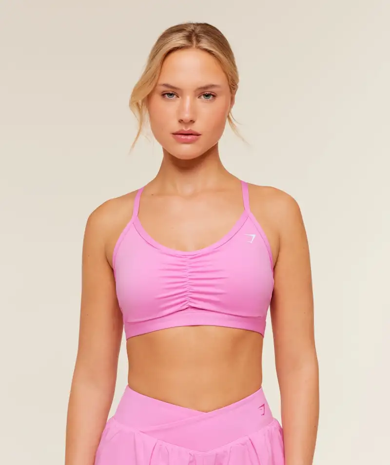 Gymshark Ruched Sports Bra Focus Pink