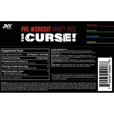 ⁦JNX Sports The Curse Pre-Workout – 10 x 8g Single Serve Mix Sachets⁩ – תמונה ⁦3⁩