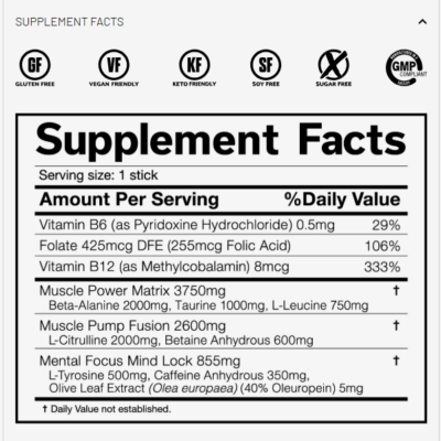 JNX Sports The Shadow Pre-Workout Mix Pack – 10 X 9.7 g – תמונה 3