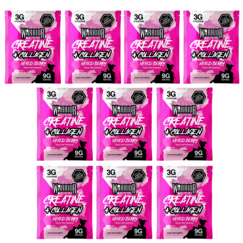 Warrior Creatine + Collagen Mixed Berry – 10 x 9g Single Serve Sachets