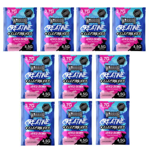 Warrior Creatine + Electrolytes Mixed Berry – 10 x 4.5 g Single Serve Sachets