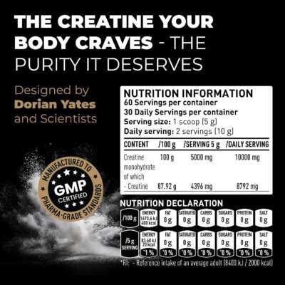 DY Nutrition Creatine Monohydrate Powder 300g – תמונה 4