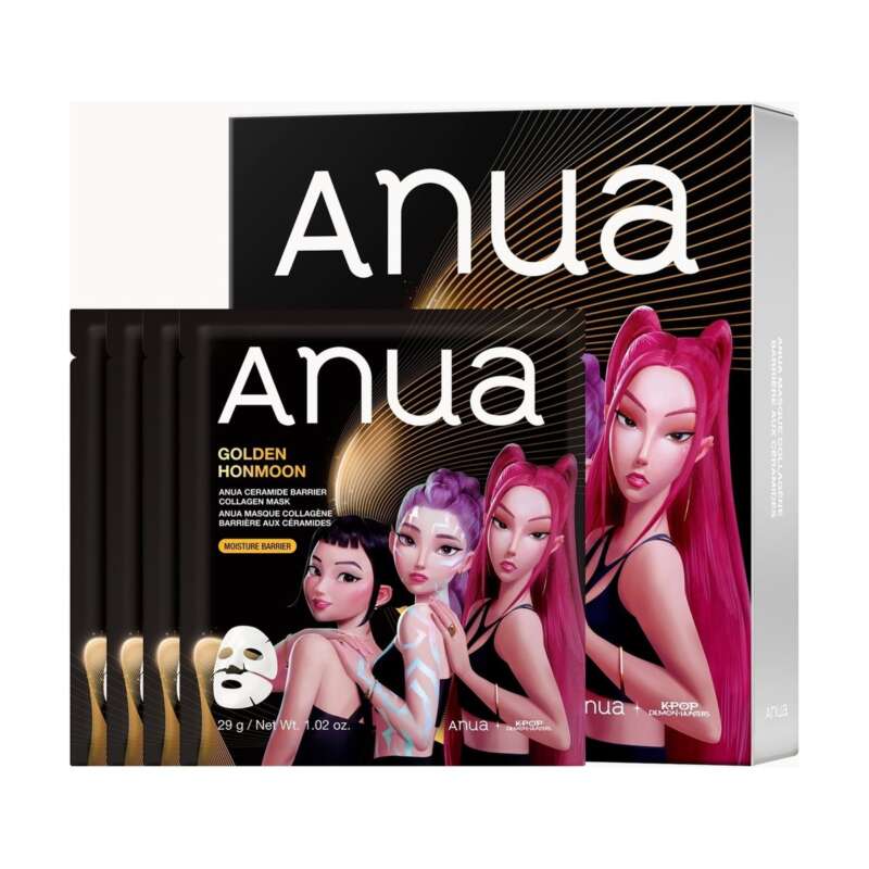 ANUA KPop Demon Hunters Ceramide Barrier Collagen Mask (4PC)