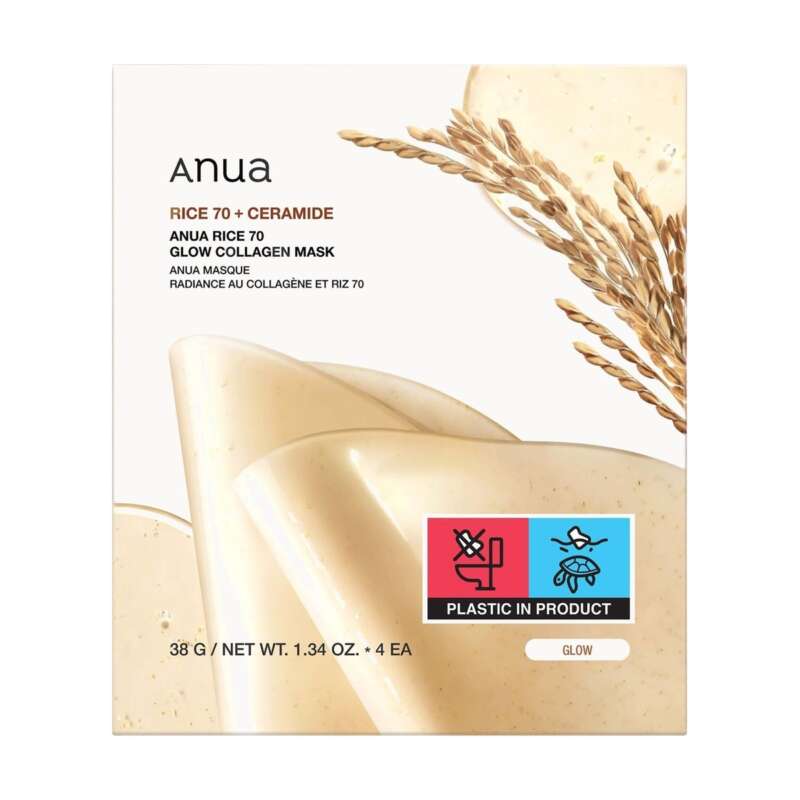 ANUA Rice 70 Glow Collagen Mask (4 Sheets) 38g