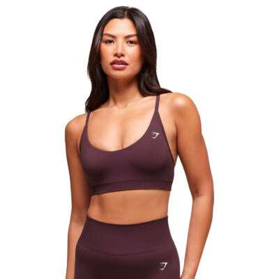 Gymshark Everyday Seamless Racerback Sports Bra Cherry Purple Size XL SALE