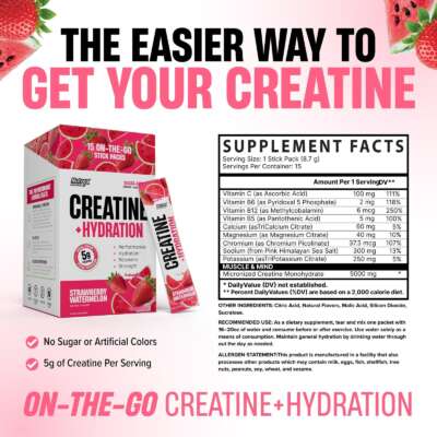 Nutrex Creatine + Hydration 15 x 9g – תמונה 5